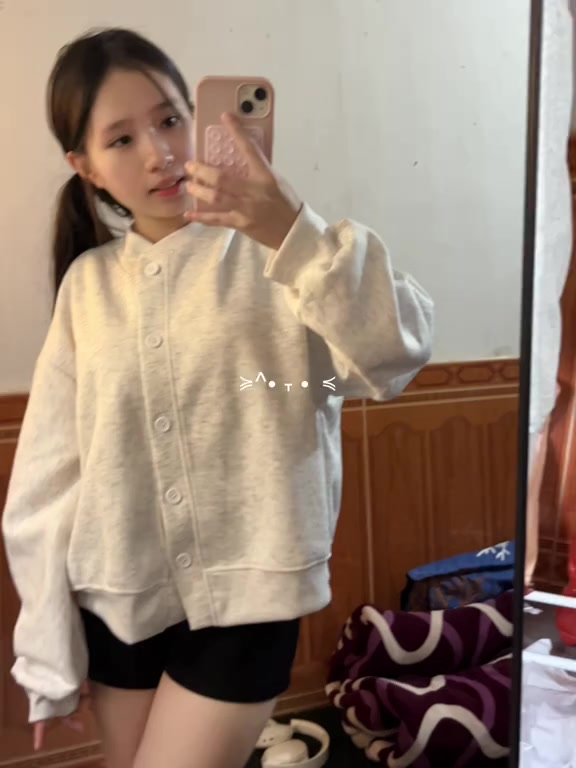 Áo Khoác Nỉ Cardigan Nữ Basic Cài Cúc form Boxy Nhẹ Mùa Thu Đông Vải 2 Da Cao Cấp Không Xù | BigBuy360 - bigbuy360.vn