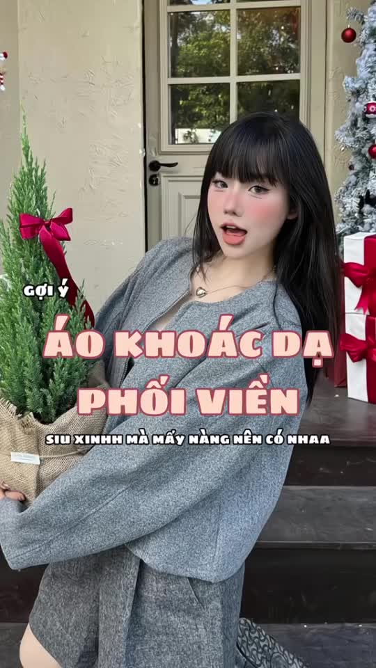 ÁO Khoác Dạ Nữ Phối Viền Tay Dáng Ngắn Croptop Mùa Thu Đông Mặc Tết Siêu Xinh 2026 | BigBuy360 - bigbuy360.vn