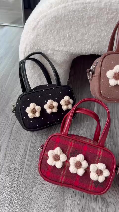 Túi xách nữ, túi cầm tay mini hoa len phong cách vintage Hàn Quốc, dáng hộp nhỏ xinh, tiểu thư dễ thương Đăng Túi DK453 | BigBuy360 - bigbuy360.vn