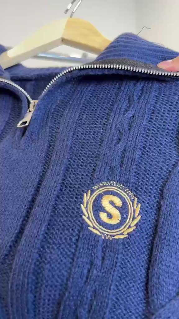 [ẢNH THẬT] Áo len vặn thừng nữ Yummy cổ sơ mi, Áo len cổ sơ mi phối khóa kéo vintage Hàn Quốc AL22 | BigBuy360 - bigbuy360.vn