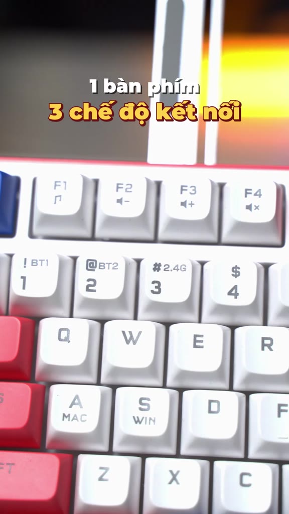 Bàn phím không dây gaming AOC GK300 3 chế độ, LED RGB, Pin 4000mAh, 77 phím gõ êm chống ồn - AOC bảo hành 1 năm | BigBuy360 - bigbuy360.vn