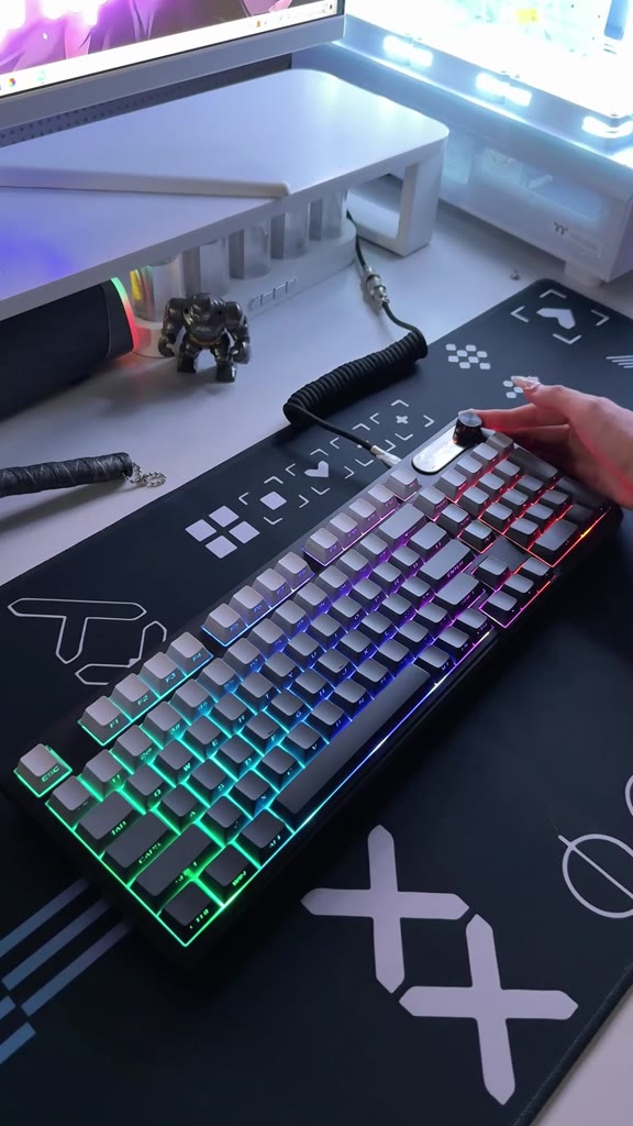 Bàn Phím Không Dây Bluetooth 2.4G FURYCUBE IP98 PRO, Có Dây USB, Không ồn, game/văn phòng, LED RGB | BigBuy360 - bigbuy360.vn