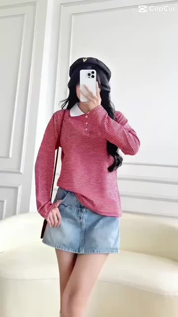 Áo Thun Polo Nữ Dài Tay  Kẻ Sọc Nhí Hottrend Phong Cách Hàn quốc - BSTGenz26 | BigBuy360 - bigbuy360.vn