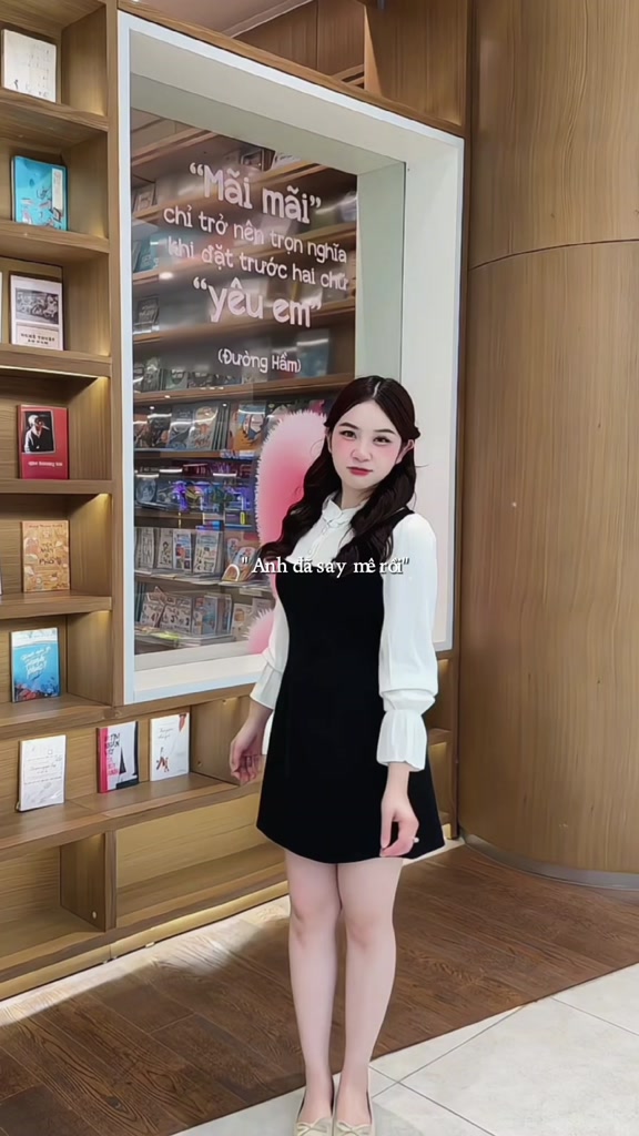 Đầm nữ BIGSIZE Banamo Fashion váy yếm phối sơ mi trắng viền bèo dài tay dáng chữ A thanh lịch 5316 | BigBuy360 - bigbuy360.vn