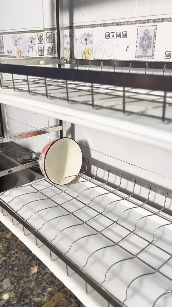 BMZAR Kệ Bát Đĩa Inox 2/3 Tầng Khay thoát nước miễn phí Kệ đựng chén bát Inox 304 Giá để bát đĩa nhà bếp | BigBuy360 - bigbuy360.vn