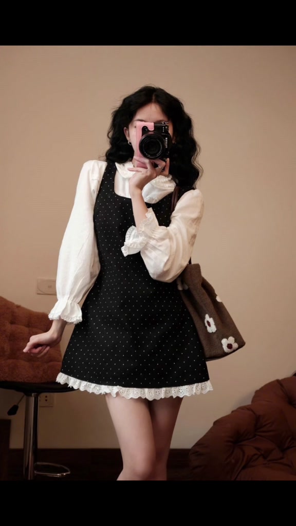 (KHÔNG KÈM ÁO TRONG) Váy Dạ Chấm Bi Viền Ren Dây Eo V869 Susstore Thời Trang Nữ | BigBuy360 - bigbuy360.vn