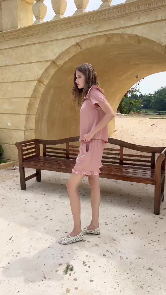 [ ƯU ĐÃI 8/3 ] Bộ ngủ nữ MELLI babydoll cổ vuông phối bèo chất lụa Latin Pháp cao cấp, mềm mại BC05 | BigBuy360 - bigbuy360.vn