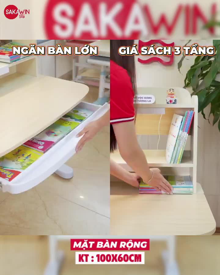[MẪU MỚI 2026] Bộ bàn ghế học sinh cao cấp Sakawin Premium B03 Bàn học chống gù cho bé Chịu lực tốt Chống rung hiệu quả | BigBuy360 - bigbuy360.vn