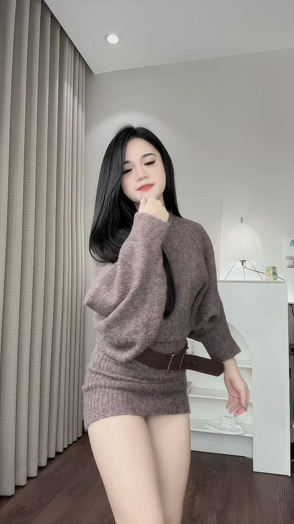 Váy len nữ lệch vai dáng thụng kèm ĐAI phong cách ulzzang Hàn Quốc 24Feb.studio VVN0017 | BigBuy360 - bigbuy360.vn