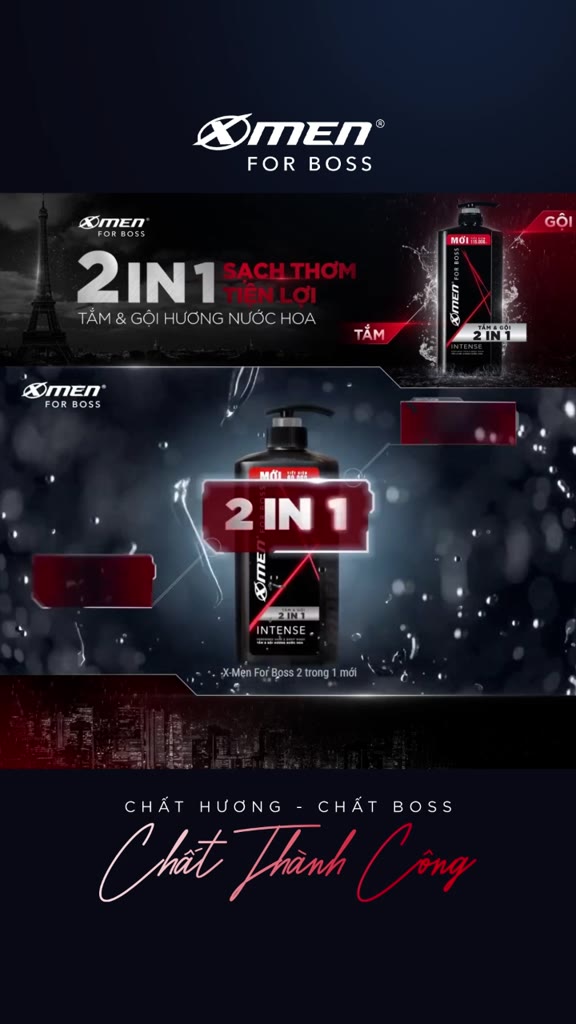 Combo Dầu gội/Tắm gội X-Men For Boss 630g + Tặng Tắm gội Luxury 150g - Hương Nước Hoa Châu Âu | BigBuy360 - bigbuy360.vn