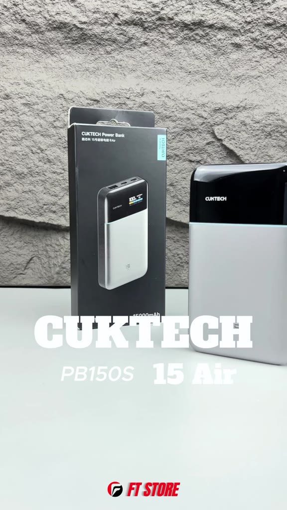 Pin dự phòng Cuktech 15 Air Power Bank PB150S 15.000mAh Thiết kế siêu mỏng nhẹ, màn hình tiện lợi | BigBuy360 - bigbuy360.vn