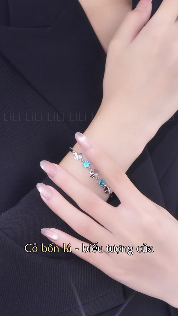 Lắc tay bạc nữ LiLi S925 đính đá CZ cao cấp hình cỏ 4 lá may mắn Fenix LILI_612672 | BigBuy360 - bigbuy360.vn