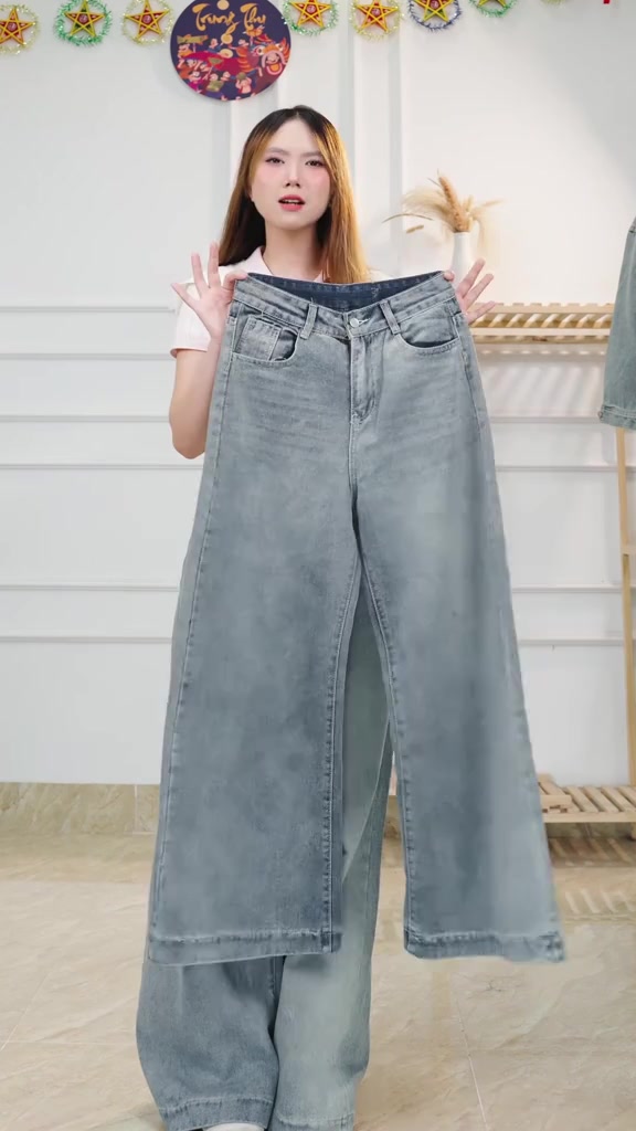 Quần Jean Ống Rộng Suông Loe 33-37cm MIAA Cạp Cao Siêu Tôn Dáng , Quần Bò Ống Suông Loe Có Size Cho Nấm Lùn_VER4 | BigBuy360 - bigbuy360.vn