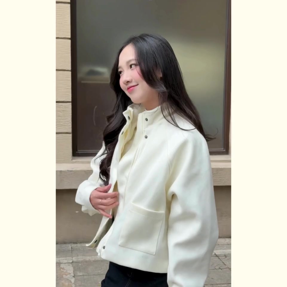 Áo khoác dạ ép 2 lớp cổ dựng form dáng rộng - 29feb.closet - A578 | BigBuy360 - bigbuy360.vn