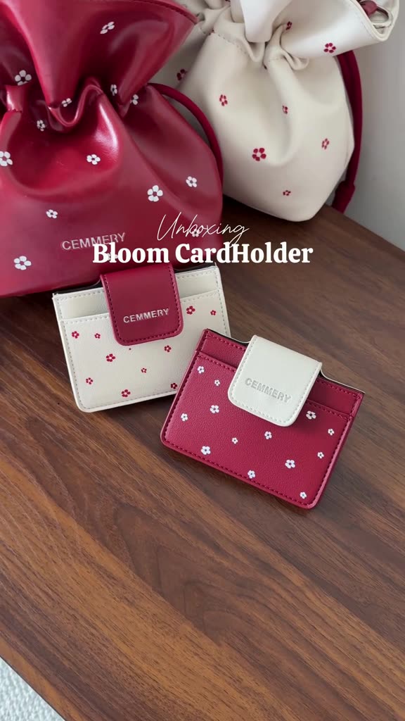 Ví Mini CEMMERY Local Brand Chính Hãng Bloom Cardholder Da PVC In Hoa 4 Ngăn 2 Màu | BigBuy360 - bigbuy360.vn