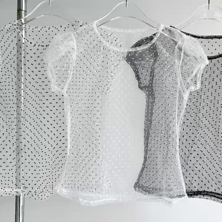 Áo Lưới Xuyên Thấu Tay Bồng Chấm Bi PINKSTORE29 Kiểu Gợi Cảm A51554 | BigBuy360 - bigbuy360.vn