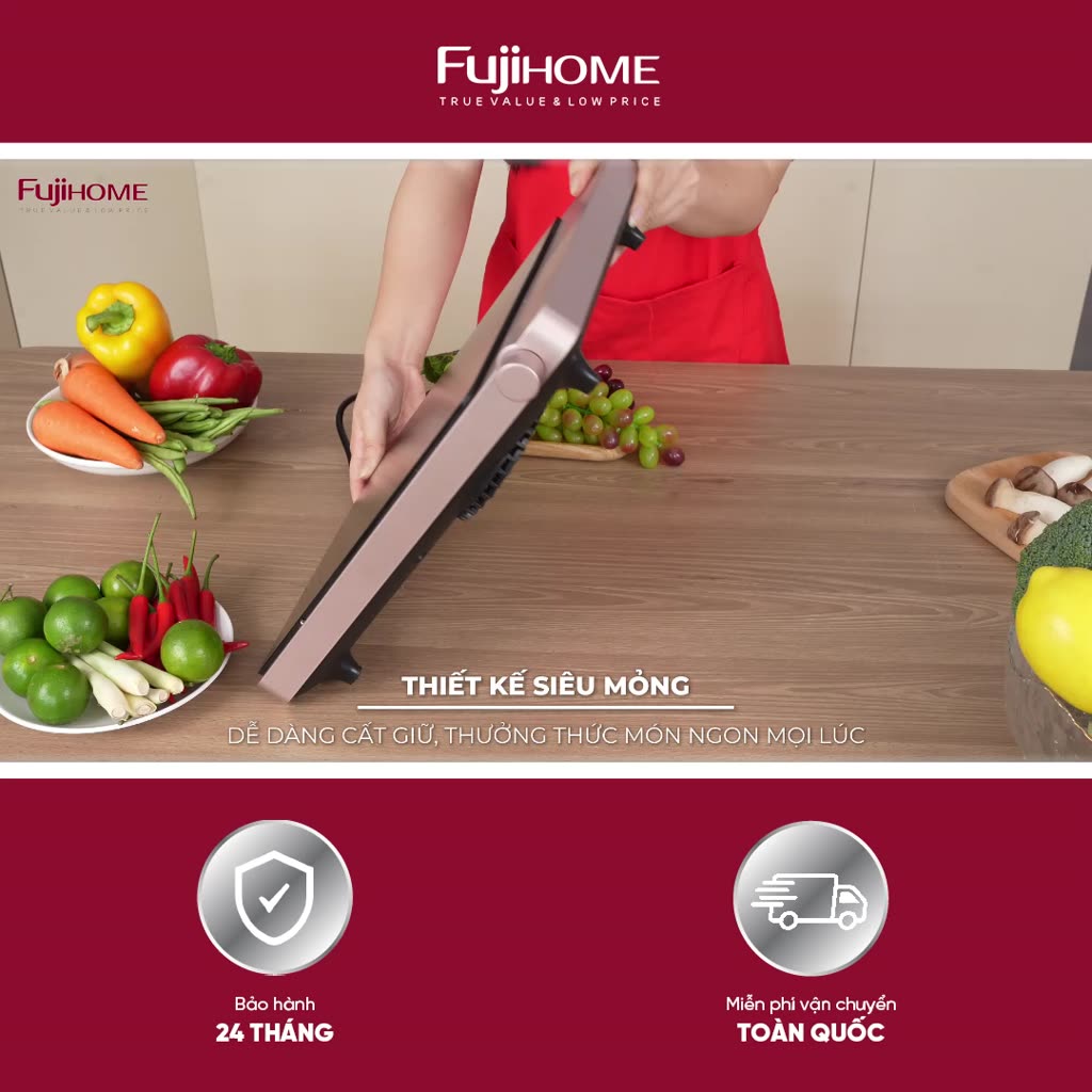 Bếp từ đơn FUJIHOME IC1207P Nhập khẩu 9 mức nhiệt 1900W, điều khiển cảm ứng- núm vặn, hẹn giờ tự động ngắt thông minh | BigBuy360 - bigbuy360.vn
