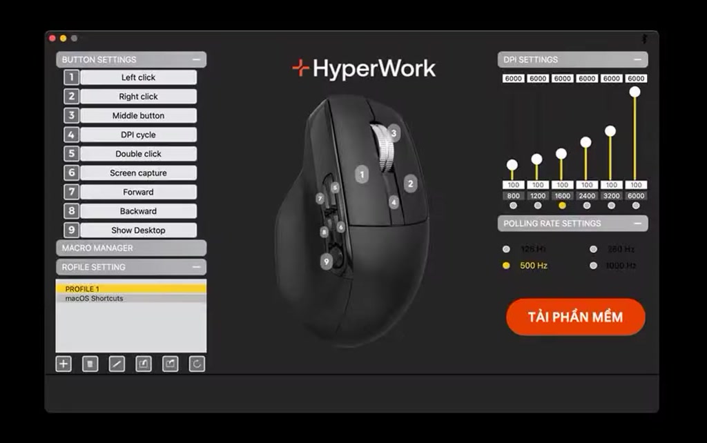 Chuột không dây HyperWork Macro MS02 (Thiết kế công thái học, Tích hợp màn hình, Switch Silent) | BigBuy360 - bigbuy360.vn