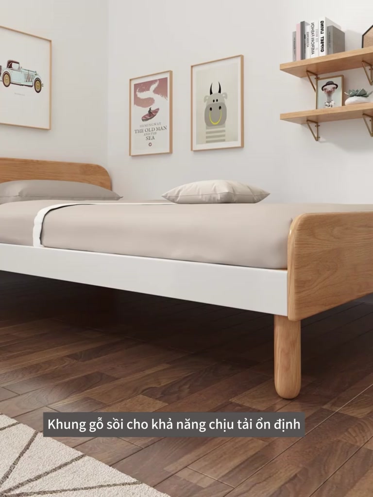 REX Giường Gỗ Tự Nhiên Giường Ngủ Đôi Gỗ An Vạt Gỗ Tự Nhiên Dày Dặn An Toàn Không Mùi Chống Mối Mọt | BigBuy360 - bigbuy360.vn