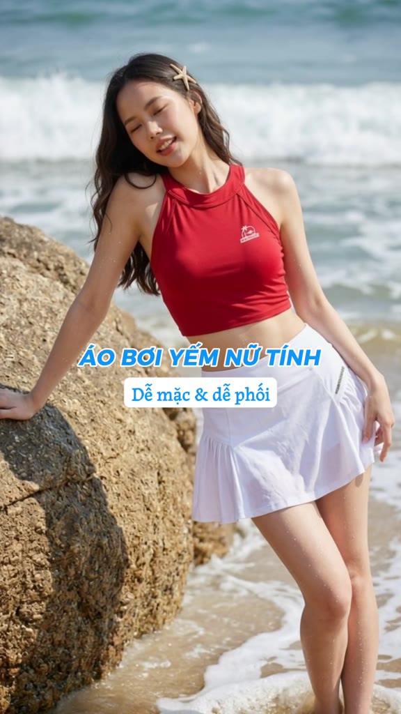 Áo bơi kín nữ yếm croptop nữ tính tôn dáng đi nghỉ dưỡng - Bikini Passport - BSV394_RD | BigBuy360 - bigbuy360.vn