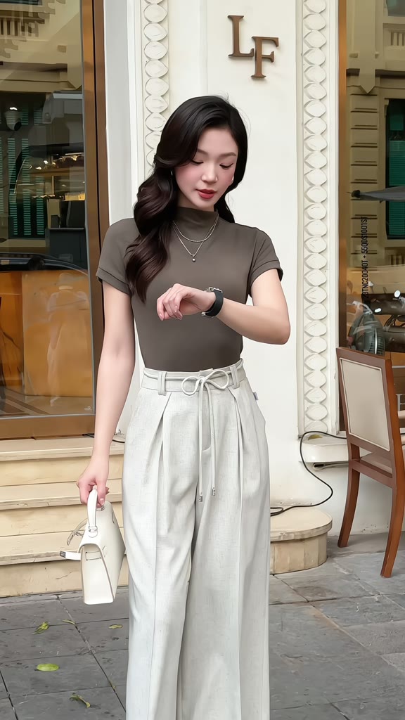 Quần Ống Rộng 𝐂𝐂𝐇𝐀𝐓 Dáng Suông Ria Tặng Kèm Dây Trang Trí Chất Liệu Tuytsi Cao Cấp 55QDS1001ST | BigBuy360 - bigbuy360.vn