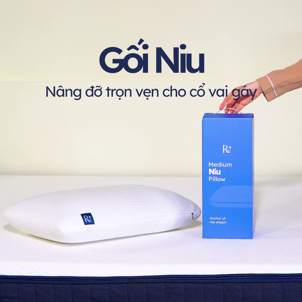 Gối Niu Ru9 | Memory Foam Êm Ái Nâng Đỡ | Giảm Đau Mỏi Cổ Vai Gáy | Thoáng Khí Vượt Trội | Kích Thước 40 x 60 | BigBuy360 - bigbuy360.vn