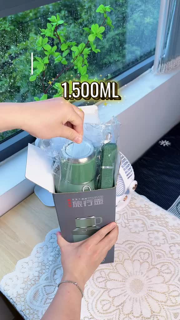 Bình Giữ Nhiệt 1500ml INOX316 Cao Cấp Thiết Kế Đeo và Nắp Cốc | BigBuy360 - bigbuy360.vn