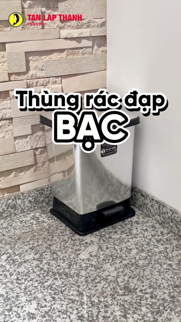 Thùng rác đạp bạc nhựa PP cao cấp Tân Lập Thành Sản phẩm chất lượng, nhà nhà thịnh vượng, bền chắc | BigBuy360 - bigbuy360.vn