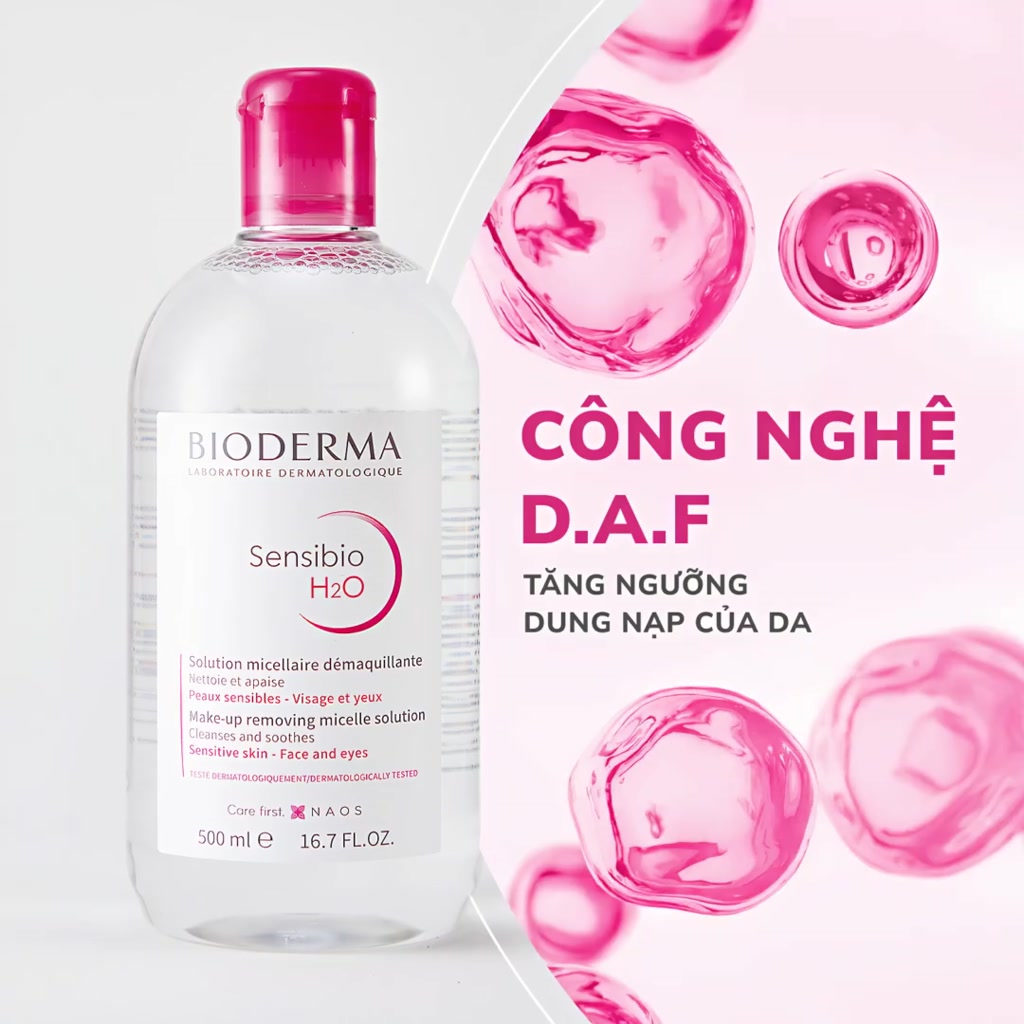 Nước tẩy trang Bioderma công nghệ Micellar cho da dầu & hỗn hợp, da thường & nhạy cảm H2O - 500ml | BigBuy360 - bigbuy360.vn