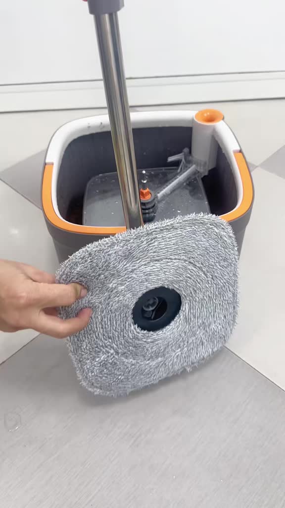 Bộ lau nhà tách nước bẩn KITIMOP SUPER CLEAN SC06 thùng tự giặt vắt, bàn nhôm 36cm, kèm 3 bông lau | BigBuy360 - bigbuy360.vn