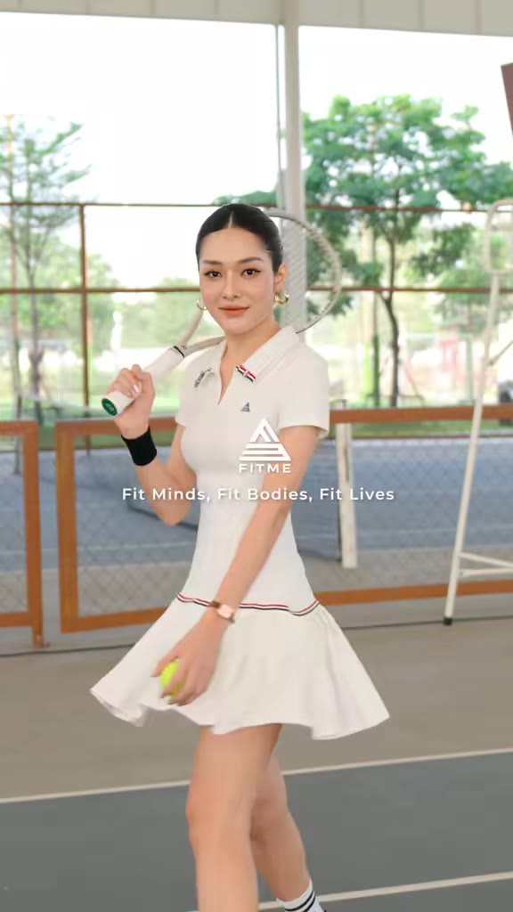 Váy tennis pickleball nữ Fitme JOLIE ES phối nơ tặng kèm quần bảo hộ, chất co giãn thoáng khí DNSP01 | BigBuy360 - bigbuy360.vn