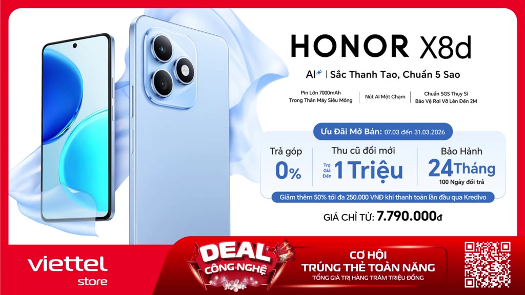 Điện Thoại Honor X8d 8GB +128GB | Màn Hình 6.77" | Camera 108MP | Snapdragon 6s Gen 2 | Pin 7000mAh | BigBuy360 - bigbuy360.vn