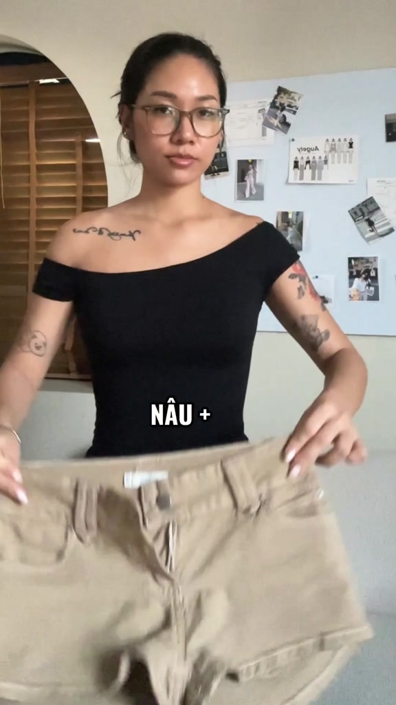 Quần Short Jean Nữ Cạp Thấp Thêu Chữ A Ôm Mông Tôn Dáng Co Giãn Nhẹ Basic Cá Tính Augety Studio, CECE SHORTS | BigBuy360 - bigbuy360.vn