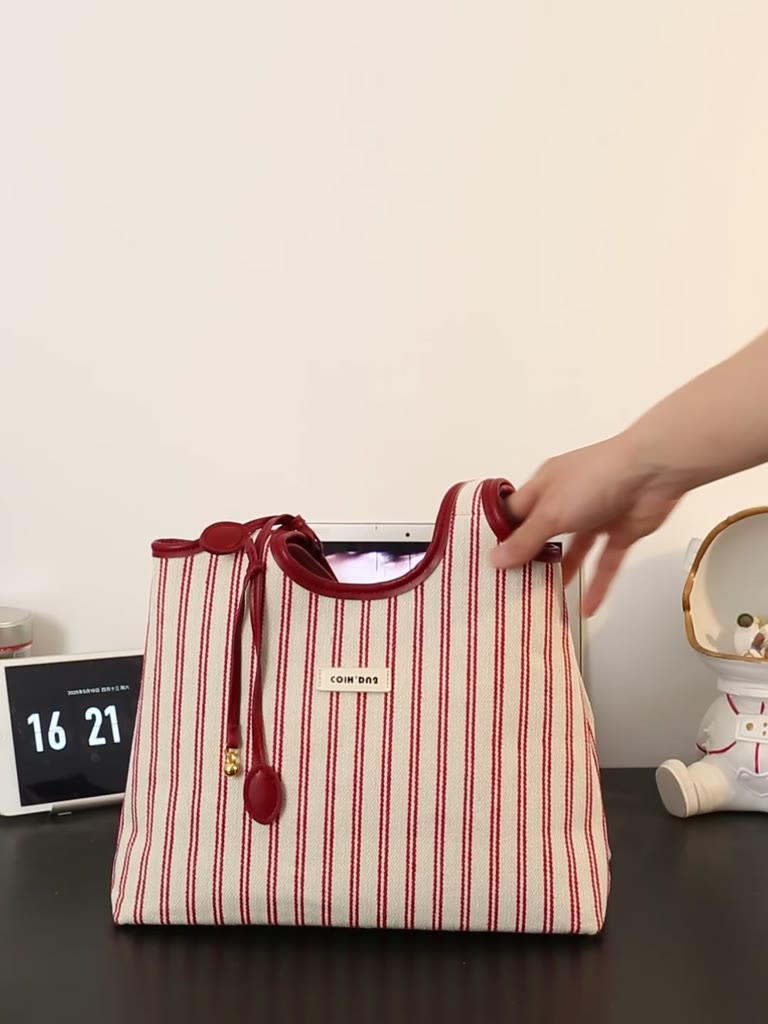 Túi Tote đeo vai nữ sọc đơn giản giản thông thường | BigBuy360 - bigbuy360.vn