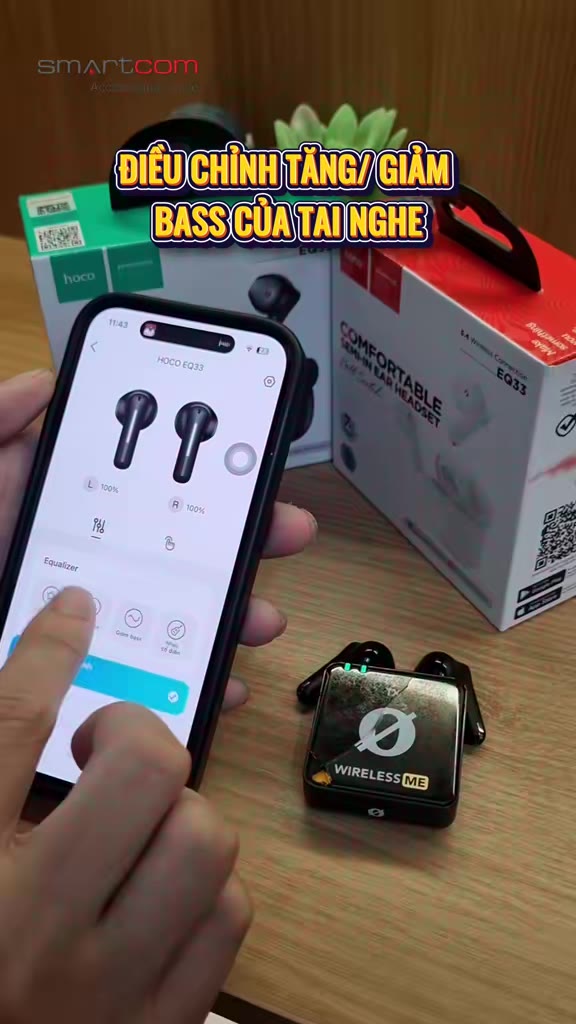 Tai nghe Bluetooth Hoco EQ33 / EQ34 plus phiên bản cải tiến nhất, tai nghe nhét tai bluetooth v5.4 pin 7 tiếng | BigBuy360 - bigbuy360.vn