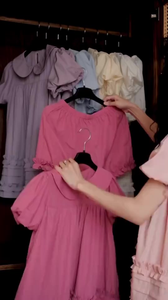 (Sẵn, Hàng L1) Sét Áo Váy Babydoll Cổ Sen 2 Lớp Form Rộng Gấu Viền Bèo Kèm Quần Bí Phồng Bo Chun Bun222 | BigBuy360 - bigbuy360.vn