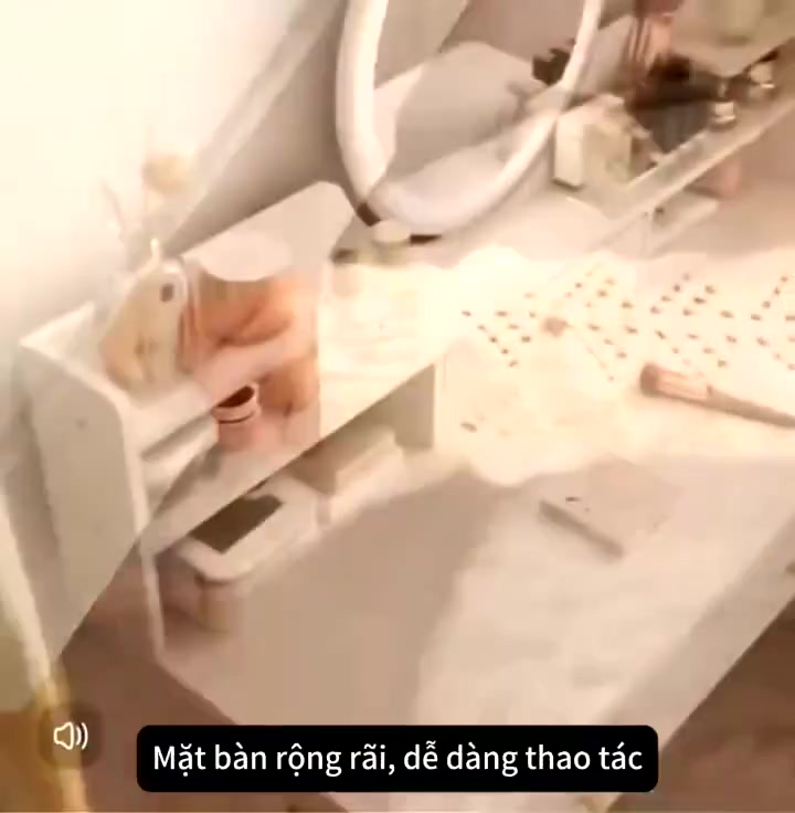 NIDO Bàn Trang Điểm Kèm Gương LED - Kệ Để Mỹ Phẩm Tiện Lợi, Hoàn Hảo Cho Phòng Ngủ | BigBuy360 - bigbuy360.vn