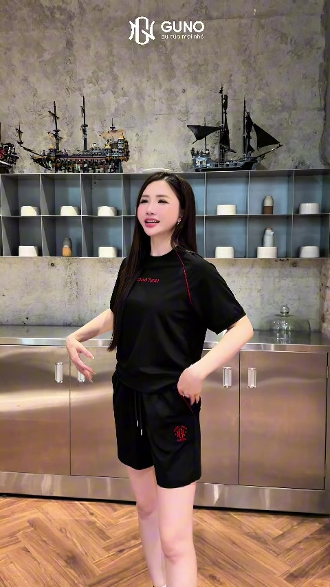 [BST THƠM MÁT] Bộ Quần Áo Nam Nữ Raglan Cộc Tay GUNO Vải Cotton Thơm Mềm Mát Logo Thêu 26BG26/BB41 | BigBuy360 - bigbuy360.vn