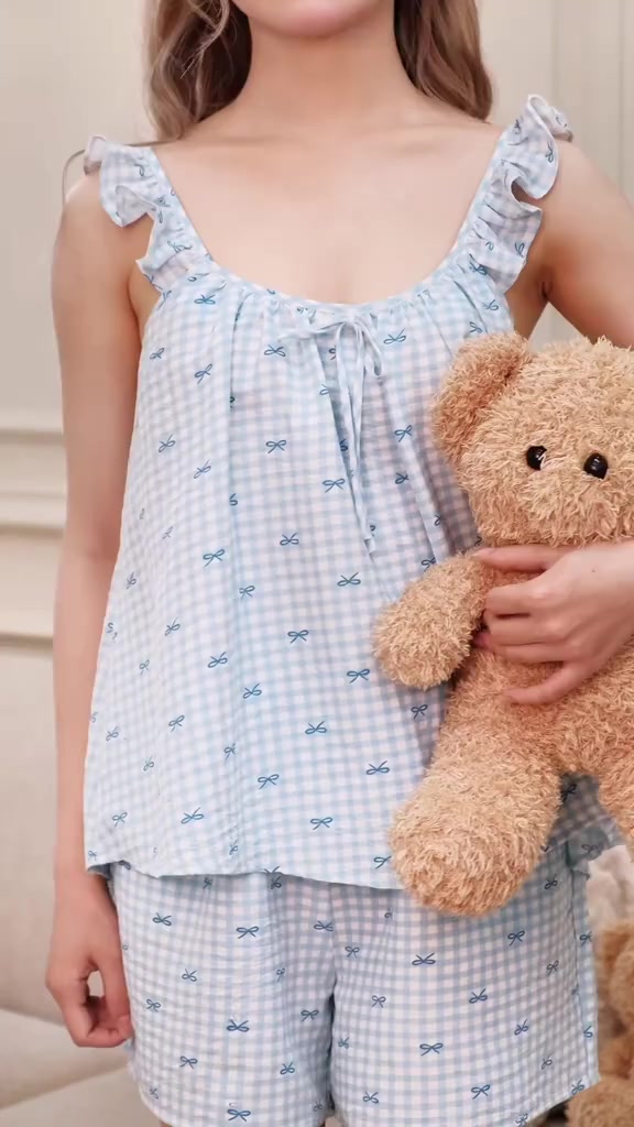Bộ Ngủ 2 Dây Nữ Họa Tiết Cute Xinh Xắn – Bộ Đồ Ngủ Cotton Thoáng Mát Thoải Mái Thương Hiệu Melli - B2D08 | BigBuy360 - bigbuy360.vn