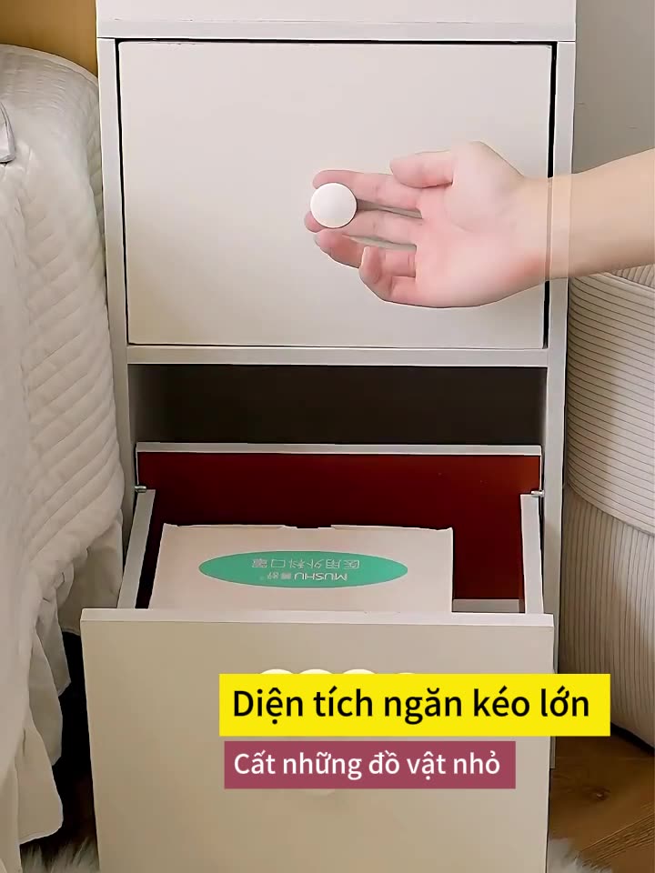 Nido Tủ Đầu Giường Gỗ MDF 2 Ngăn Kéo Cao Cấp, Kệ Táp Đầu Giường Tiết Kiệm Diện Tích | BigBuy360 - bigbuy360.vn