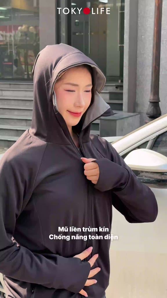 Áo chống nắng đa năng Unisex 2 lớp TOKYOLIFE có mũ trùm kín mặt chống tia UV vải thoáng khí 40005564 | BigBuy360 - bigbuy360.vn