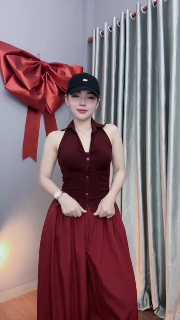 Áo yếm cổ bẻ thiết kế xoắn phối nút ôm body chất cotton mềm DAZZI Women A049 | BigBuy360 - bigbuy360.vn