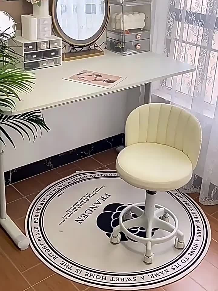 ALOVE Ghế trang điểm phong cách kem ghế xoay nâng hạ có bánh xe ghế làm móng ghế tựa lưng phòng ngủ | BigBuy360 - bigbuy360.vn