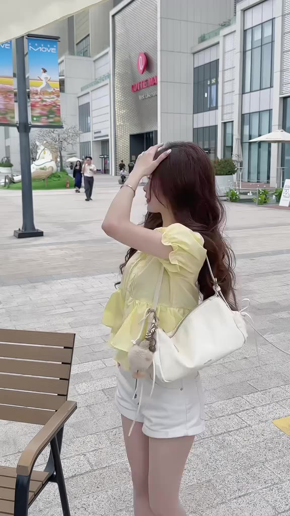 Áo kiểu nữ babydoll cổ bèo tay phồng dễ thương, áo sơ mi nữ form rộng tiểu thư (kèm quà tặng) AOT113 | BigBuy360 - bigbuy360.vn