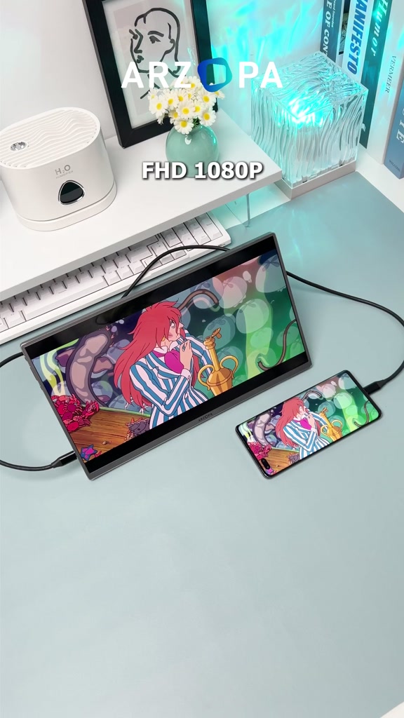 Màn Hình Chơi Game Di Động ARZOPA 16.1” FHD 144Hz HDR 100% sRGB – Màu Xám + Túi Đựng, Cho Laptop / PS5 / Xbox / Switch / | BigBuy360 - bigbuy360.vn