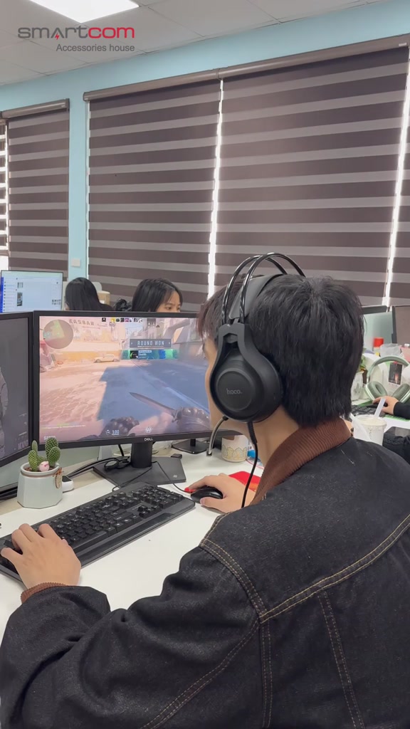 Tai nghe GAMING chụp tai cao cấp Hoco W106 có mic đàm thoại, tích hợp dây cắm máy tính - Bảo hành 12 tháng | BigBuy360 - bigbuy360.vn