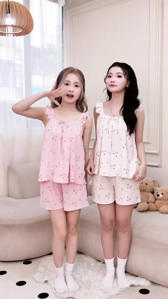 Bộ Đồ Ngủ Nữ 2 Dây Phối Bèo Dễ Thương – Set Đồ Mặc Nhà Chất Đũi Cotton Mềm Mịn Siêu Mát Mùa Hè Thương Hiệu Melli | BigBuy360 - bigbuy360.vn