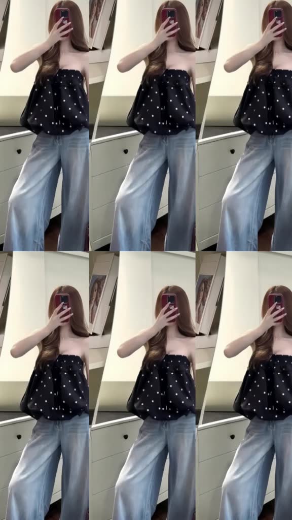 Áo Quây Nữ Chấm Bi Dáng Xòe – Áo Ống Babydoll Lưng Thun, Phong Cách Ulzzang Hàn Quốc HH8 | BigBuy360 - bigbuy360.vn