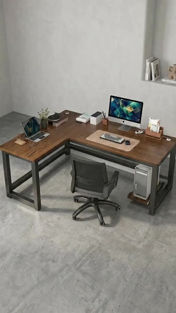 Bàn Làm Việc Góc chữ L, Bàn Gaming khung thép sơn tĩnh điện hiện đại thương hiệu ILUMIA - GM126 | BigBuy360 - bigbuy360.vn