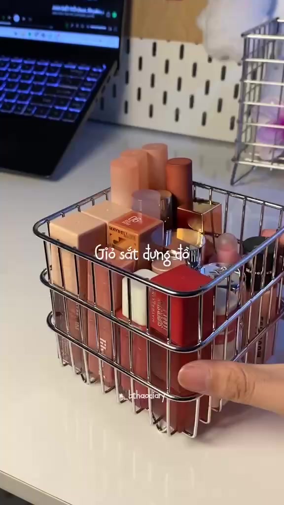 Rổ Sắt Đựng Đồ Cọ Makeup Trang Điểm Chụp ảnh sản phẩm HANA DECOR | BigBuy360 - bigbuy360.vn